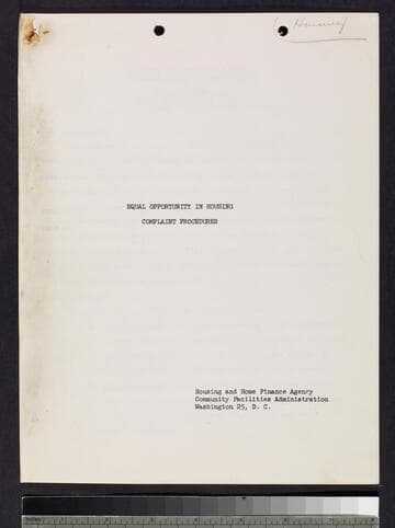 Equal Opportunity in Housing Complaint Procedure