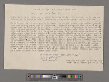 Letter from José Chávez Torres (Calvillo, Aguascalientes) to Paco Chávez Esparza (San José, California)