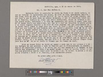 Letter from José Chávez Torres (Calvillo, Aguascalientes) to Paco Chávez Esparza (San José, California)