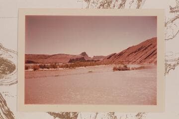 Down to mouth of Chinle Creek from Comb Wash. The Spencer crew ferried here in 1910, Mar