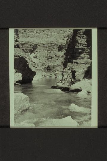 Chris Craft in lagoon at mouth of Havasu Creek; Marston, Taylor, Desloge and Forcier