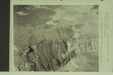 Up Toroweap Valley; Vulcan Throne at edge of Canyon. Toroweap Point is upper right