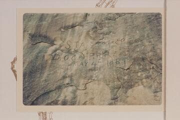Brown-Stanton inscription marked. Right bank of Colorado about Mile 216.2