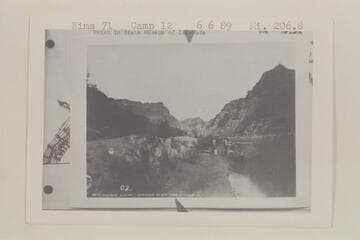 Down Cataract Canyon from Mile 207.05. Nims photo 71 changed by Stanton to 62. Camp No. 12. Mile 206.8