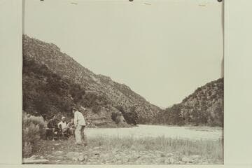Charades in Red Canyon. Left to right: Maradel Marston, Garth Marston, Al Milotte, Shirley Marston, Willie Taylor