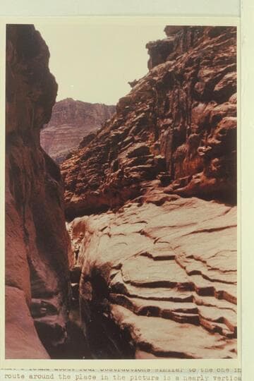 Obstacle in Rider (Houserock) Canyon. Route out of picture