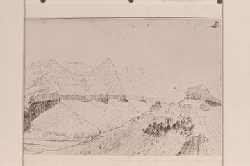 Mouth of Chuar outlet looking southeast. Original sketch by B. L. Young