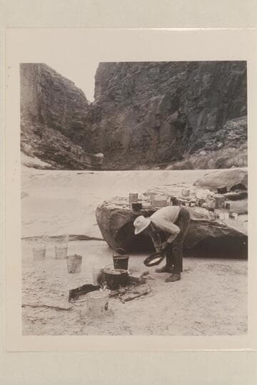 Frank Wright, Boatman and cook. Mouth of Houserock Canyon