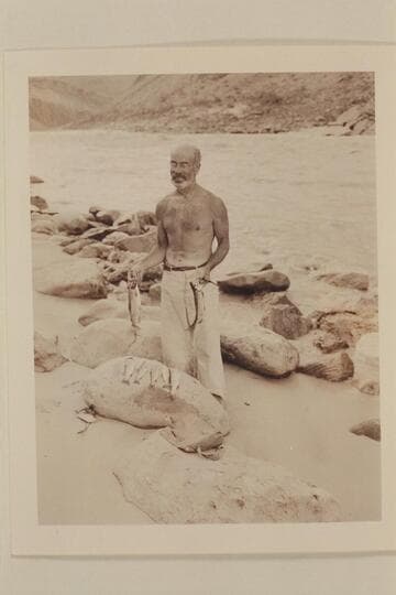 Marston with part of catch from Tapeats Creek. On beach below Tapeats Creek Rapid