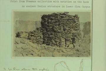 The Fort at Fort Bottom on the Green River, Notation on back: An ancient Indian structure in lower Glen Canyon