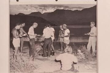 Breakfast at Pierces Ferry: Milotte, Garth Marston, Kent Frost, Joe Desloge, Anne Desloge, Otis Marston, Nevills, Zoe Desloge and Joe Desloge
