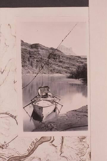 The "Emma Dean" with Powell's throne. About Mile 74 1/2 below Unkar Rapid