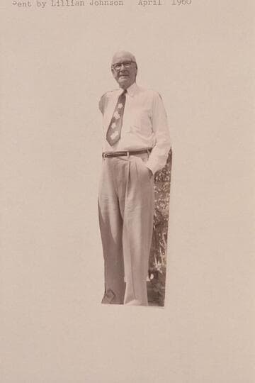 Zeke Johnson soon after his marriage to Lillian Johnson. "Zeke was known as Big Belly Johnson." (T. Richardson, 1956, Apr. 01, Flag.)