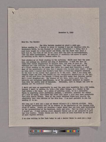 Wallace Stevens. To Leonard Van Geyzel