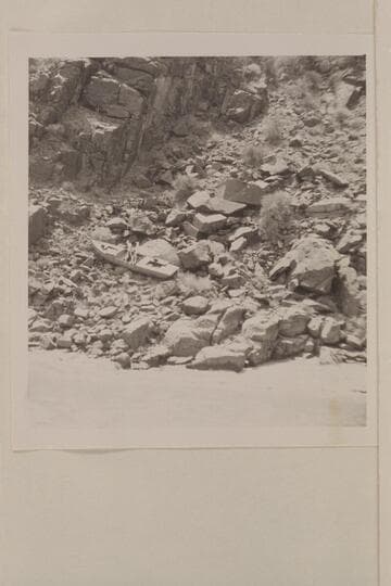 The "Ross Wheeler." Near Mile 107 left bank. Left by Russell, Clement and Tadje in 1915. Photo from right bank