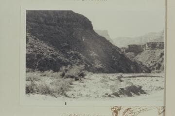 Background for photo of the Farlee Hotel at the mouth of Peach Springs Wash identified by Ken Sleight. The site would be a short distance back and to the left of the camera position