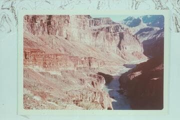 Upriver to Hance Rapid from Hance Asbestos Mine. Trail appears in some places
