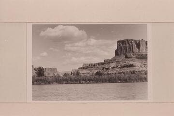 Northeasterly down Millard Canyon. Cleopatra's Chair at right