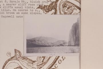 Down Glen Canyon from Mile 71.9. Whisky Flat is center left. Navajo Mountains in the distance