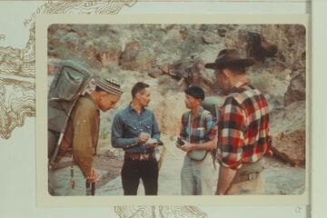 The group who hiked down to Elves Chasm by way of Royal Arch Creek on Thanksgiving weekend. Left to right: Art Foran, Bill Mooz, Harvey Butchart and Doc Ellis