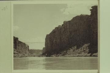 The highway bridge across Marble Gorge. Lees Ferry 57,900 cfs
