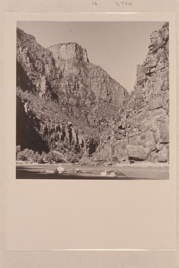 Downriver from beach at left bank below Triplet Falls. Morning