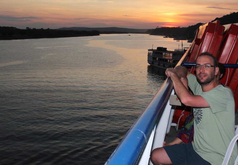 Safier aboard a floating campus on the Amazon River. Safier aboard a floating campus on the Amazon River.