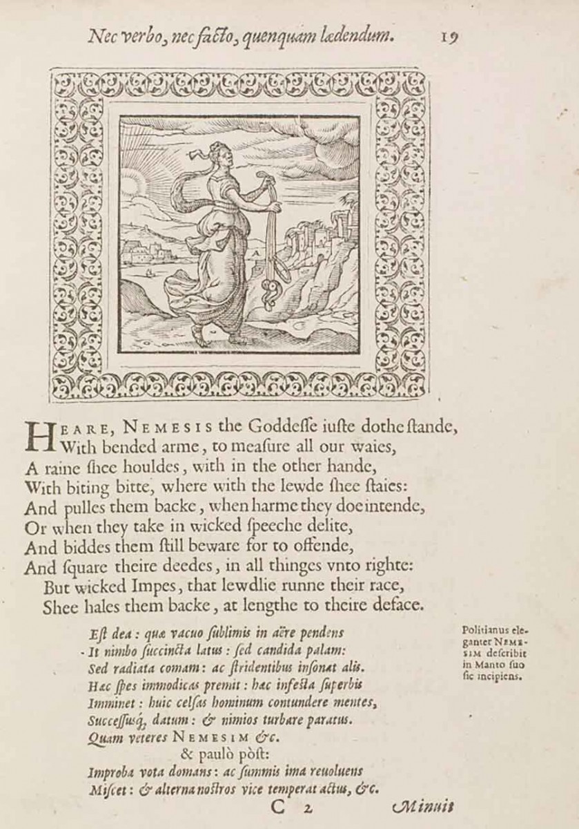 Image credit: George Whitney,
A choice of emblemes, and other devises, 1568. Bookplate of Robert Hoe.
